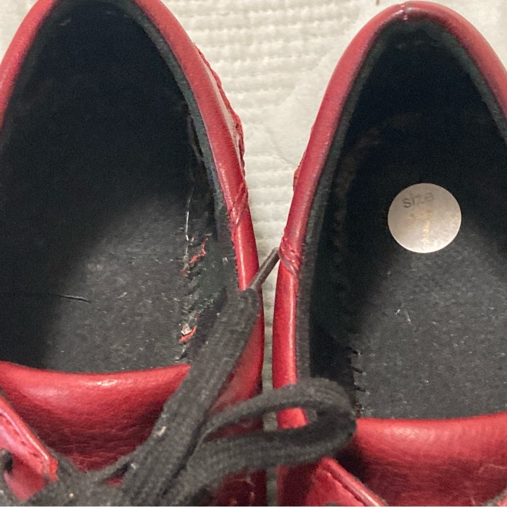 Ziera Shoes Sz EU37 US7 Red Leather Lace Up Comfort Flats All Sorts - Picture 14 of 16
